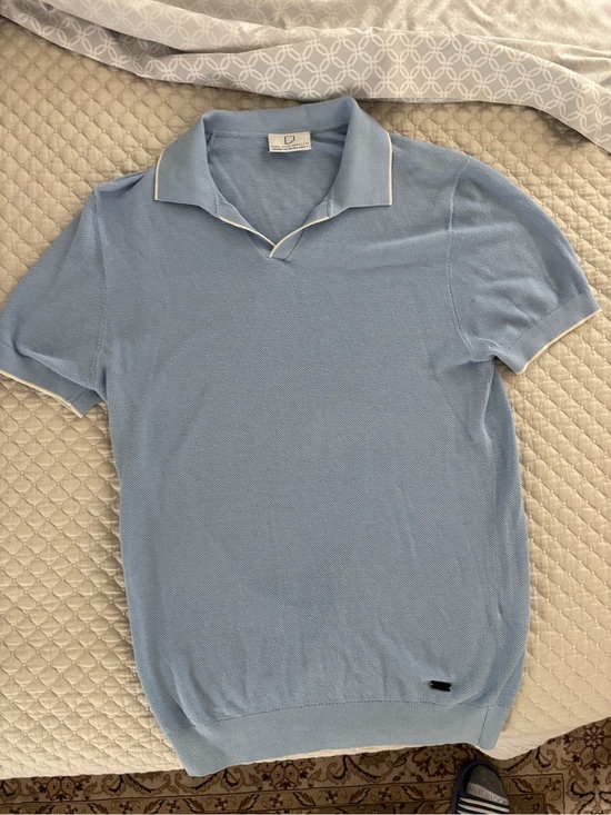 Born with Appetite Other - Born with Appetite Light Blue Short-Sleeve Knit Polo Shirt